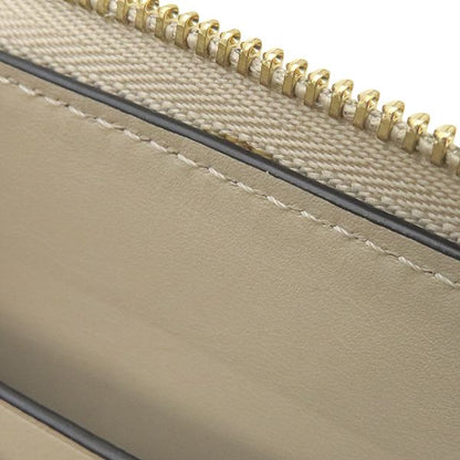 Loewe Long Wallet Repeat Zip Around Calfleather Light Oats Gold Hardware