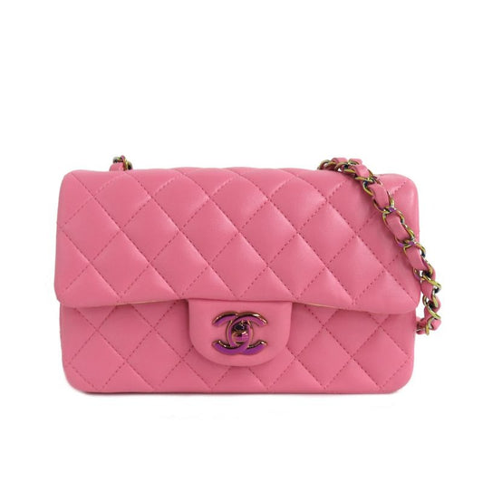 Chanel Mini Quilted 20 Pink Rainbow-hardware Lambskin Single