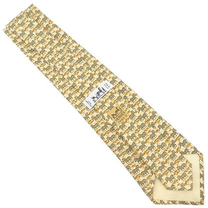 Hermes Tie Zebra 9cm (3.54in) Silk Beige and Multicolor Zebra Animal Print [box