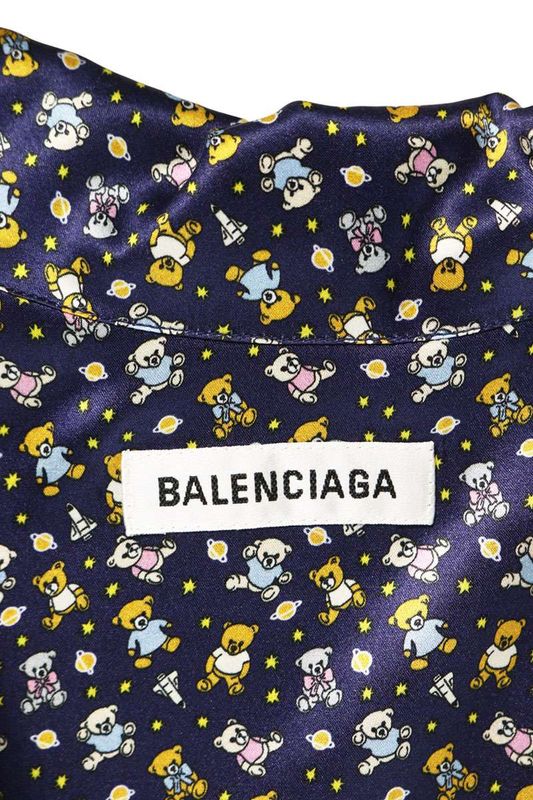 Balenciaga 602450 Tjlp4 Bear Print Pajama Long Sleeve Shirt Men's 36