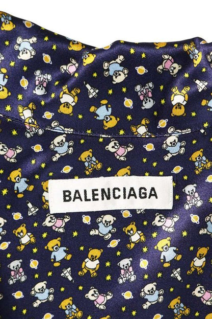 Balenciaga 602450 Tjlp4 Bear Print Pajama Long Sleeve Shirt Men's 36