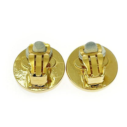 Chanel GP 26 Coco Mark Round Earrings Gold Black 370444 Earrings