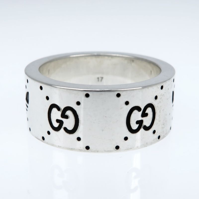 Gucci Adidas Collaboration Ring Engraving Wide Trefoil 17 Ag925 Jewelry