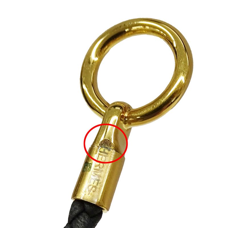 Hermes Bracelet Women's Brand Leather Bracelet Glenan Black Gold Hardware Size