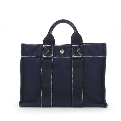 Hermes Handbag Tote PM Deauville Canvas Navy Casual Women Men Hermes