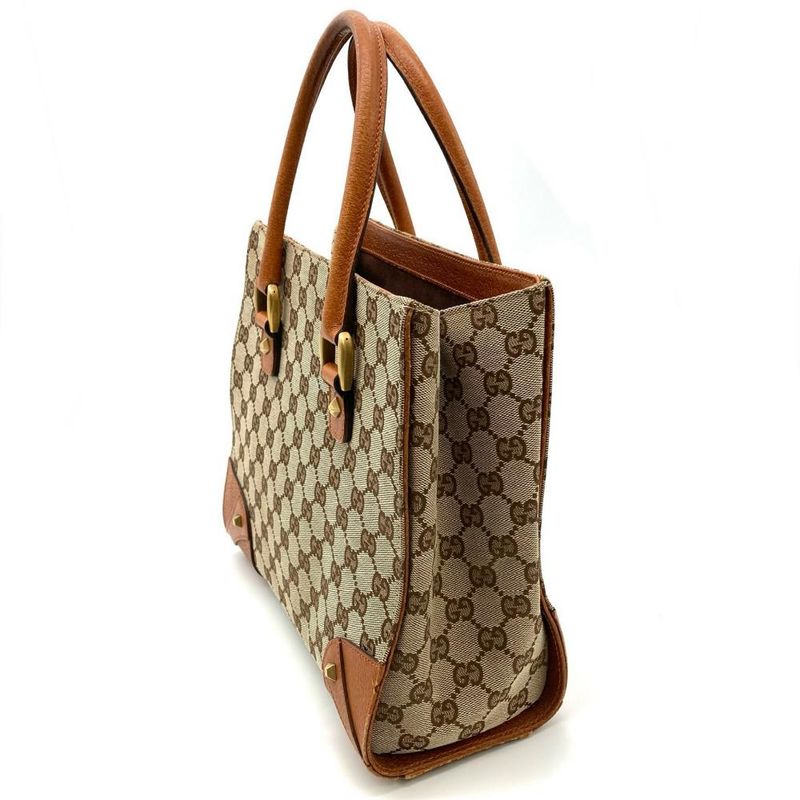 Gucci Tote Bag GG Canvas Leather 120895 Beige
