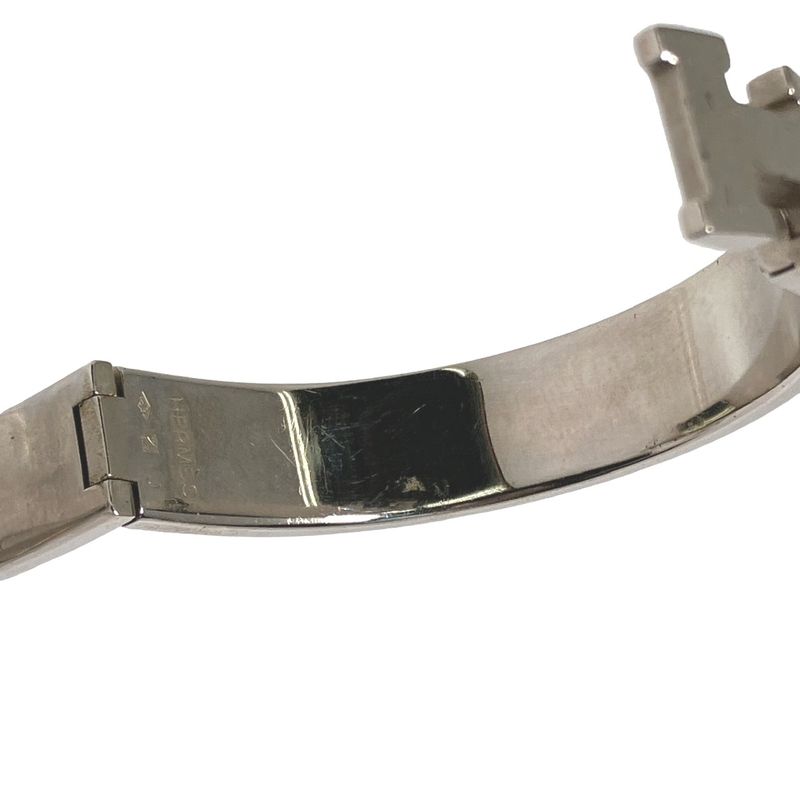 Hermes Bracelet Click Clack Bangle Hermes White And Silver