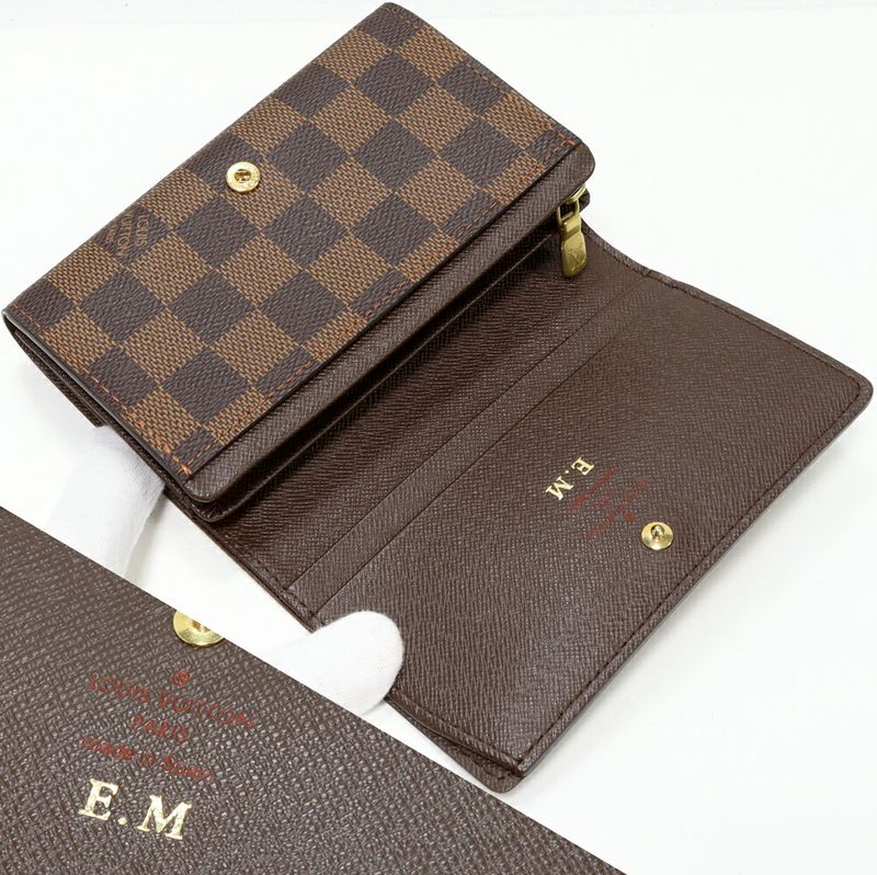 Louis Vuitton L-shaped Zipper Folding Wallet With Coin Purse Damier Portefeuille