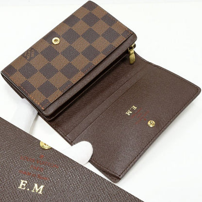Louis Vuitton L-shaped Zipper Folding Wallet With Coin Purse Damier Portefeuille