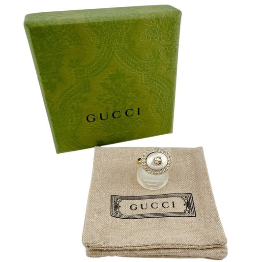 Gucci GG S Size Chain Effect Ring Flower