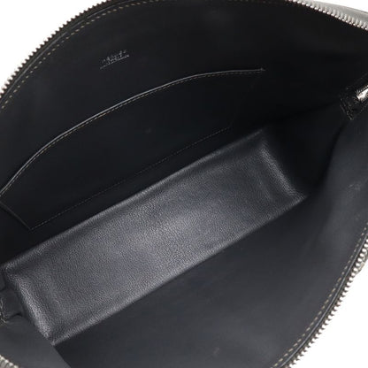 Hermes Escapada Tote Handbag Box Calf Leather Dark Grey Silver Hardware