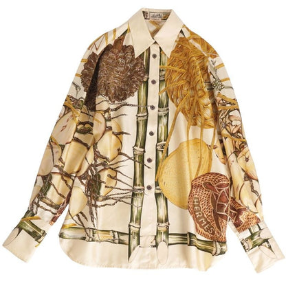 Hermes Shirt Blouse Long Sleeve Vintage