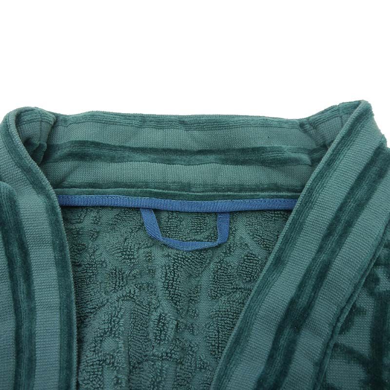 Dior Oblique Pile Gown Coat M Green Bathrobe
