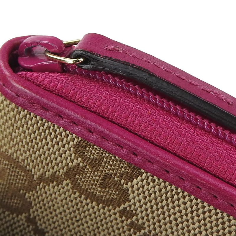 Gucci Coin Case 115255 GG Canvas Leather Beige Pink Gold Hardware Small Items