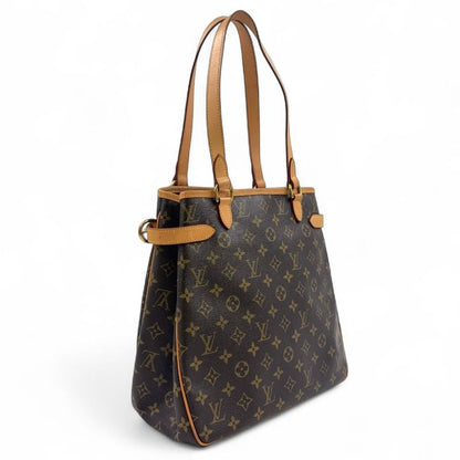 Louis Vuitton Batignolles Vertical Monogram Leather X PVC Brown Tote Bag M51153