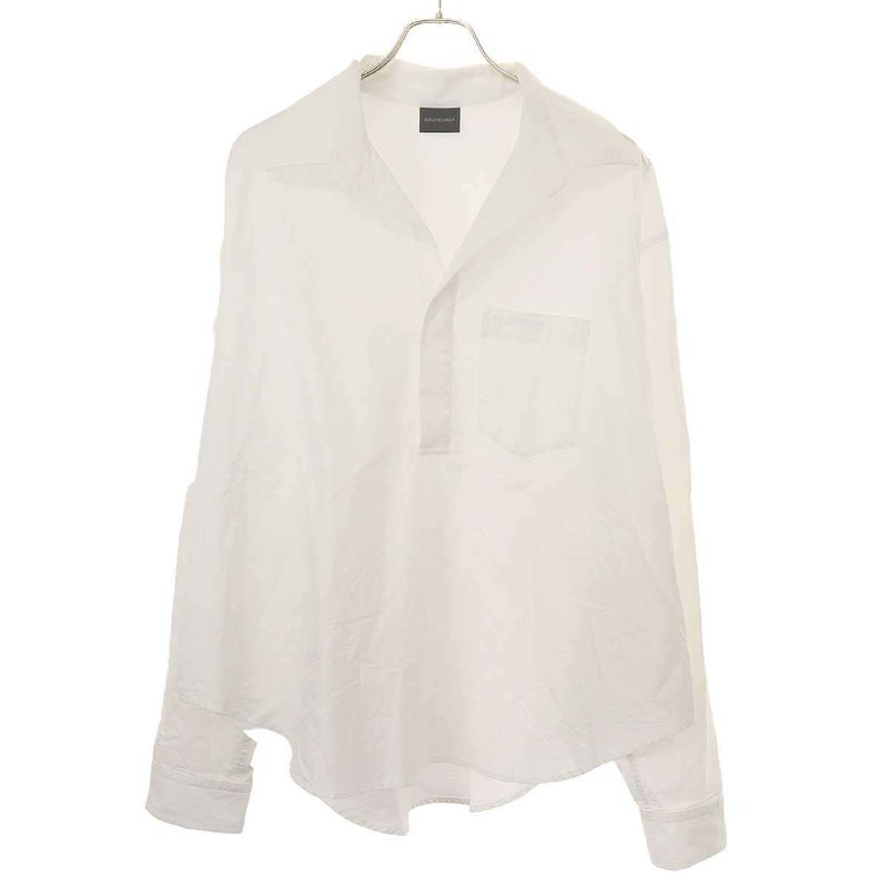 Balenciaga 24ss Logo Embroidery Pullover Shirt Blouse 790838 Tnm60 White 34