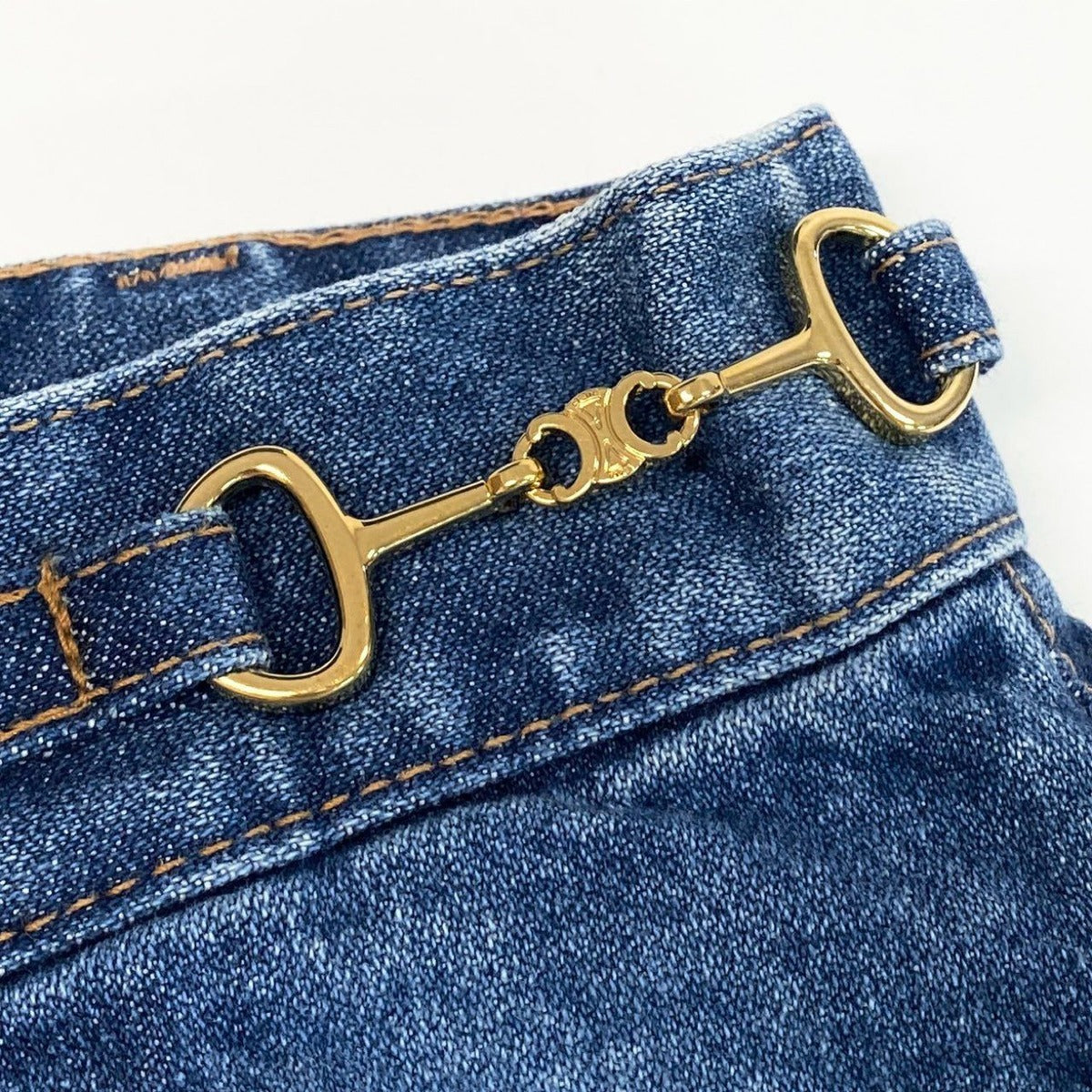 Celine Denim Jeans Trim Off Indigo 26 Cotton — view 6