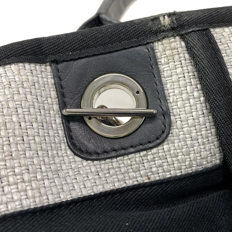 Chanel Tote Bag Deauville Line GM Light Gray X Black 2WAY / Chain Shoulder /