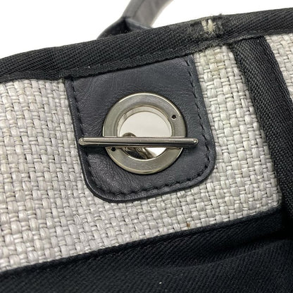 Chanel Tote Bag Deauville Line GM Light Gray X Black 2WAY / Chain Shoulder /