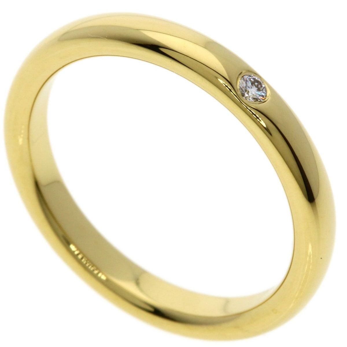 Tiffany & Co Stacking Band Diamond Ring 18k Yellow Gold