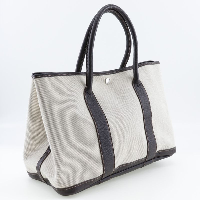 Hermes Garden Party 36 PM Toile Ash Marron Beige/brown □H Ladies Tote Bag