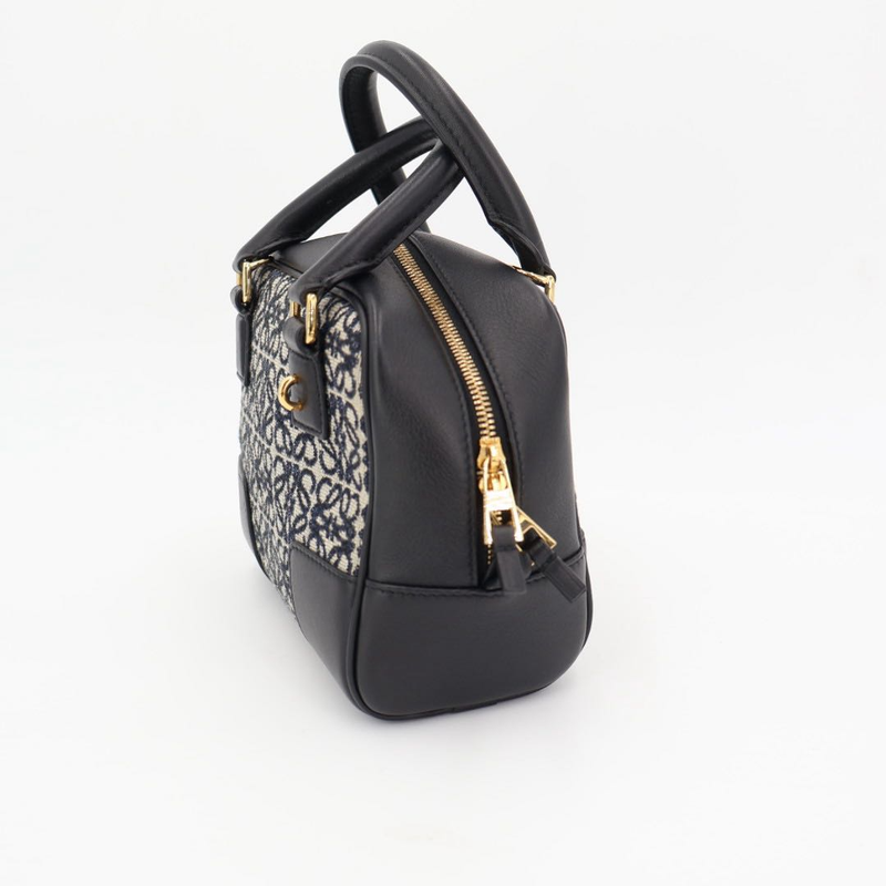 Loewe Amazona 16 Navy Black Gold Hardware A039n21x03 Calf Anagram Jacquard