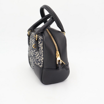 Loewe Amazona 16 Navy Black Gold Hardware A039n21x03 Calf Anagram Jacquard