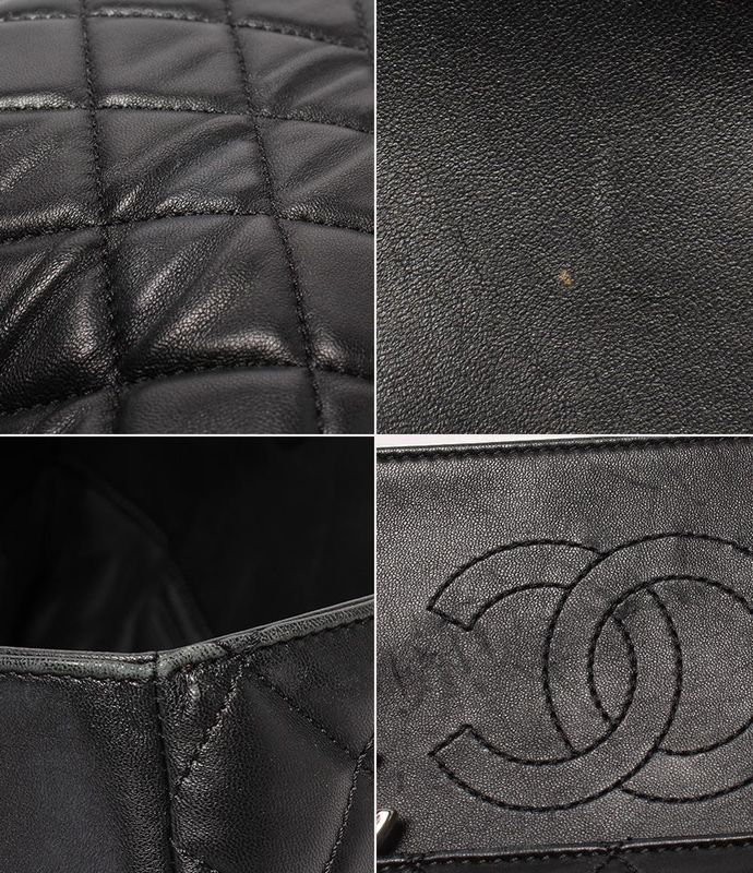 Chanel Chain Tote Bag Lambskin Silver Hardware Women's Chanel