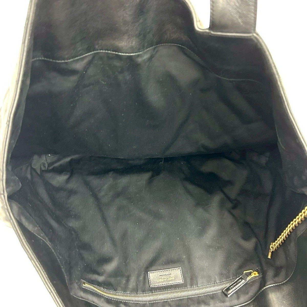 Saint Laurent Paris YSL Logo Quilted Leather Tote — view 9