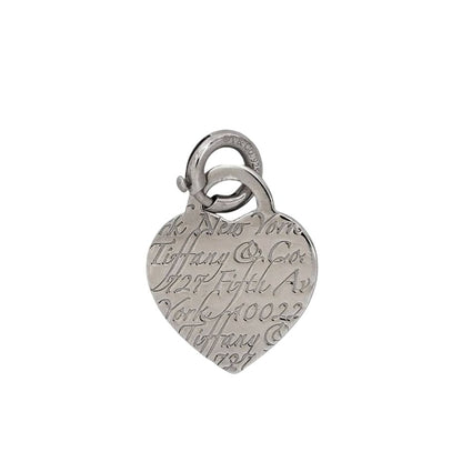 Tiffany & Co Notes Heart Tag Pendant Silver Charm 925 Sterling