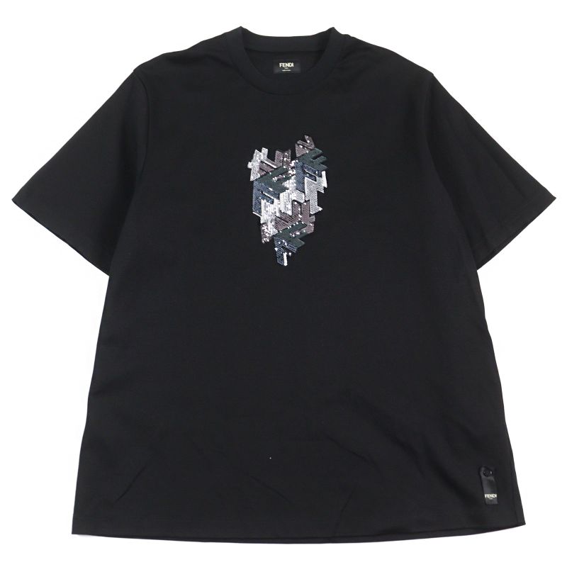 Fendi Fy1217 Made In 2023 100% Cotton Sequins With Logo Crew Neck Short Sleeves