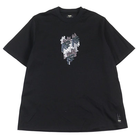 Fendi Fy1217 Made In 2023 100% Cotton Sequins With Logo Crew Neck Short Sleeves