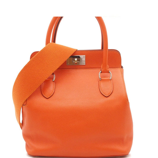 Hermes Toolbox 20 Orange Silver Ever Color 2-Way Shoulder Bag