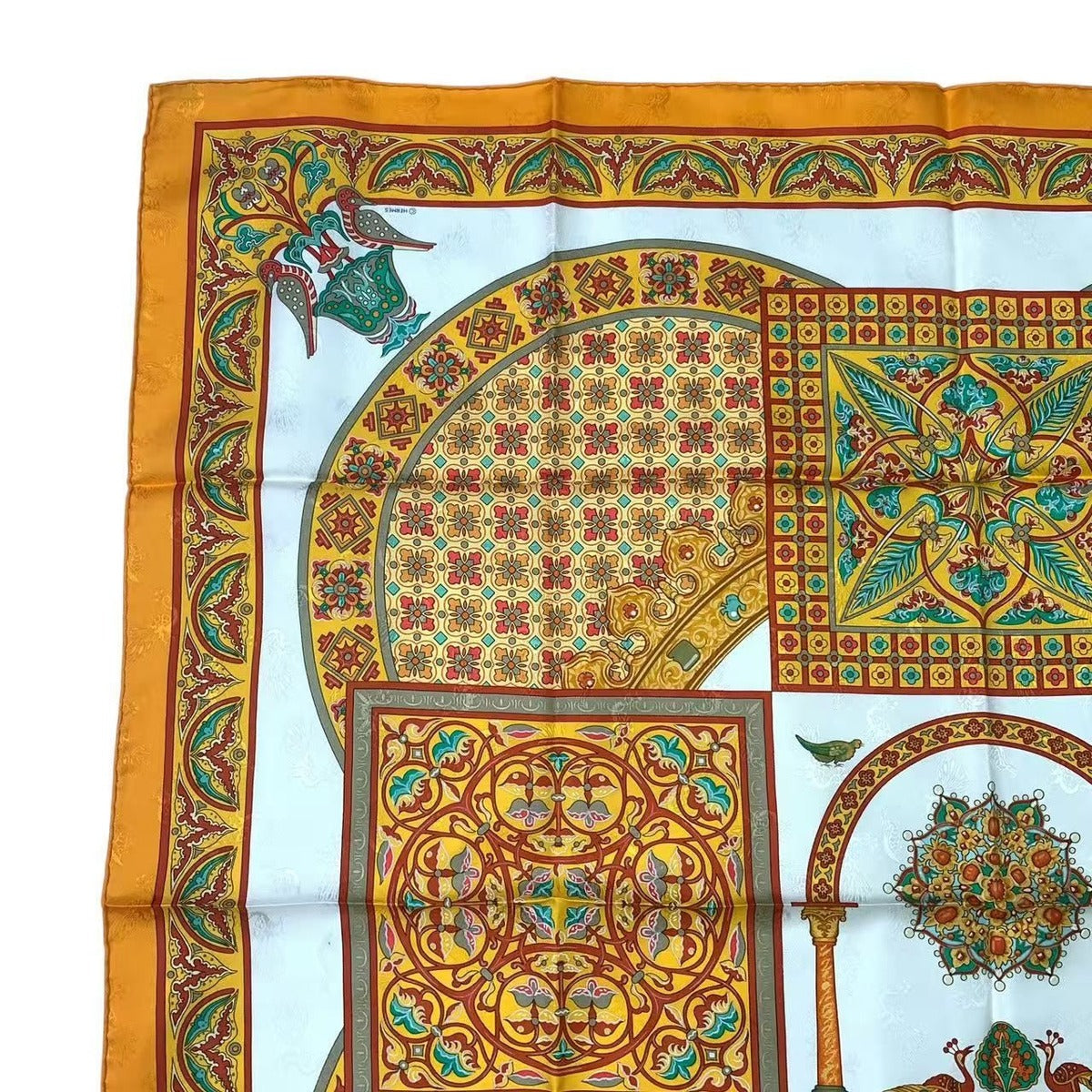 Hermes Scarf Carre 90 Ciels Byzantins Byzantine Sky Silk Orange — view 2