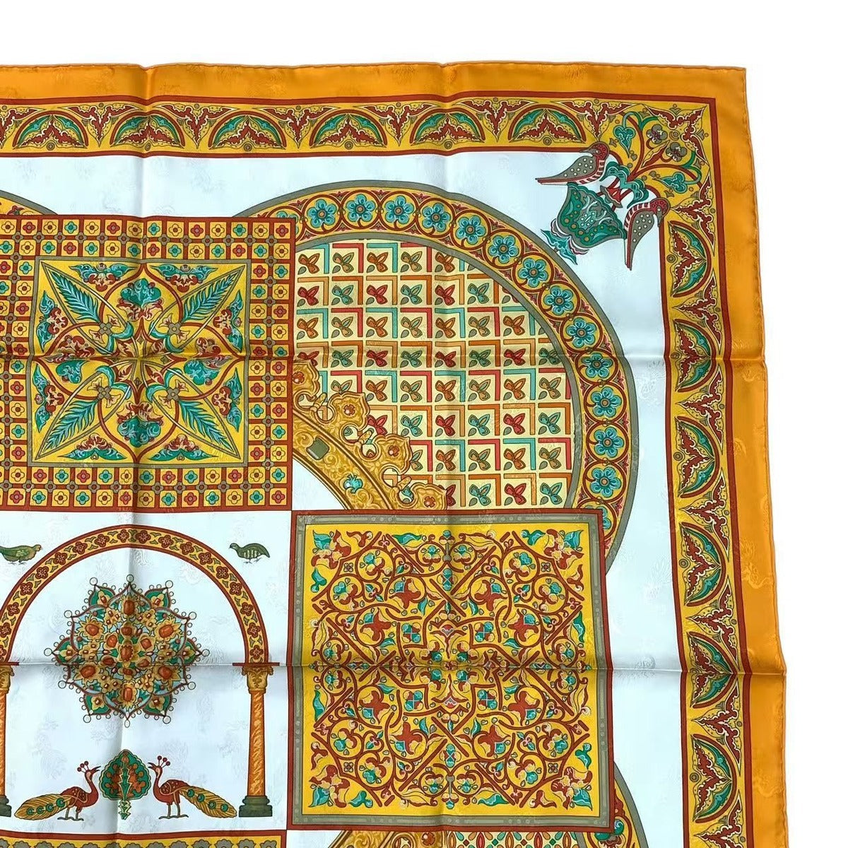 Hermes Scarf Carre 90 Ciels Byzantins Byzantine Sky Silk Orange — view 3