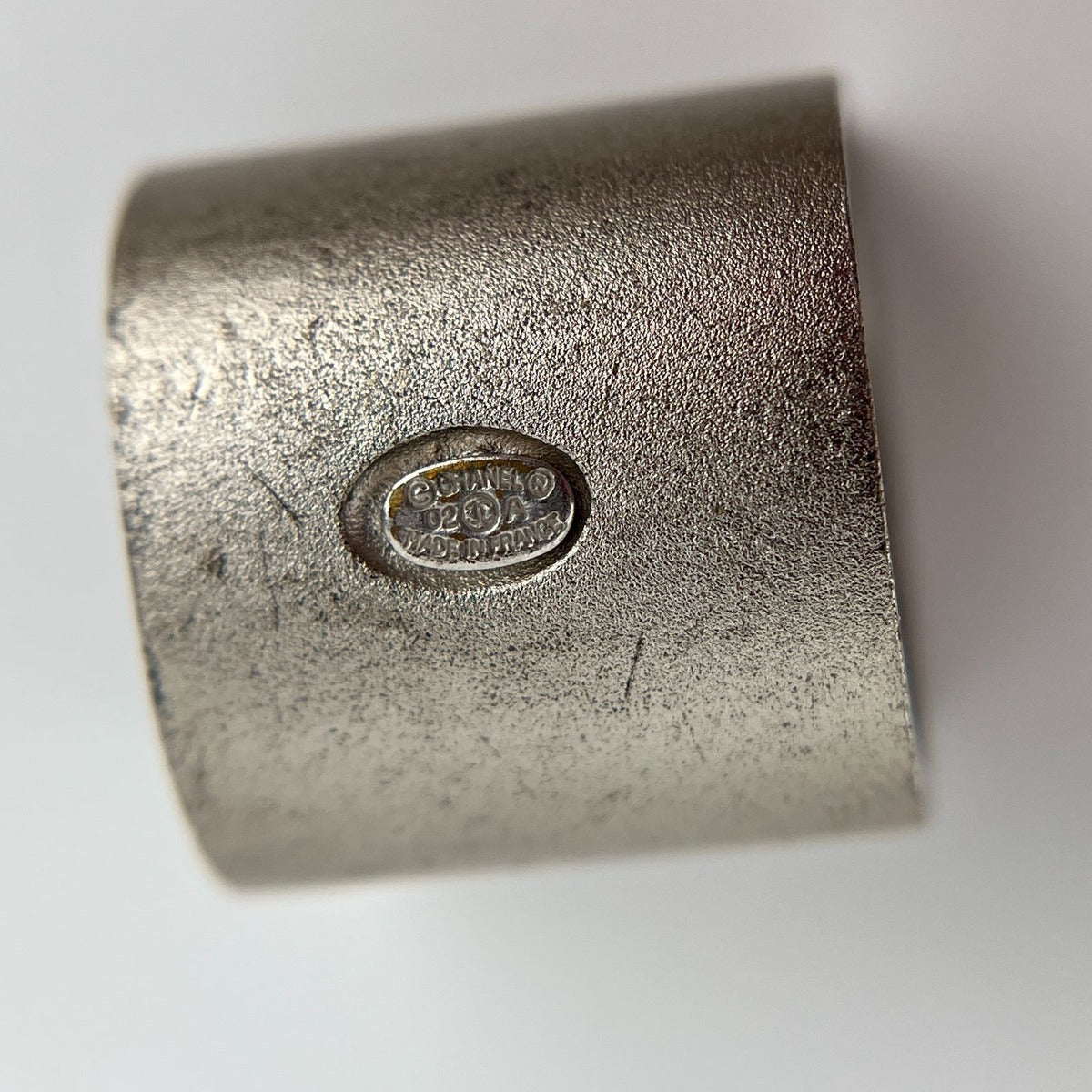 Chanel CC Logo Ring Square Silver Vintage — view 6