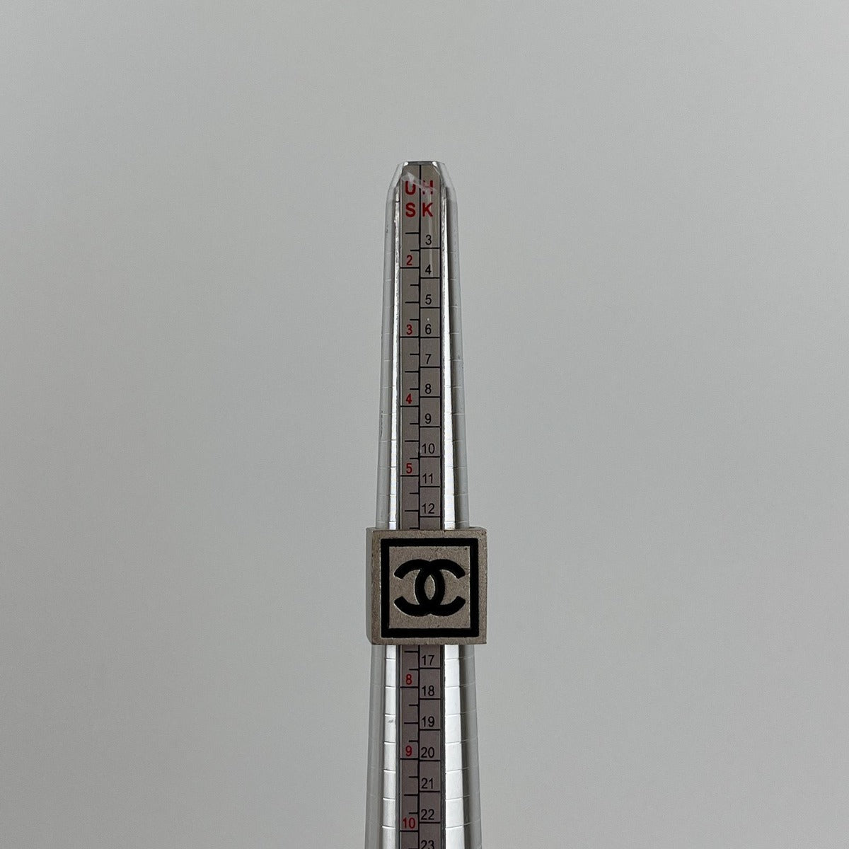 Chanel CC Logo Ring Square Silver Vintage — view 8