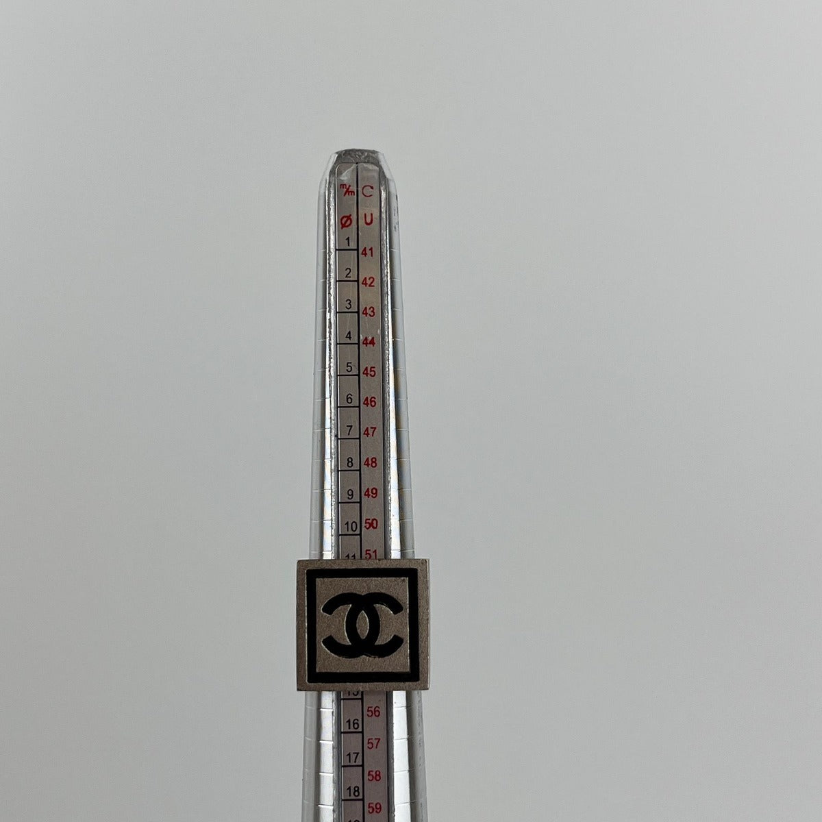 Chanel CC Logo Ring Square Silver Vintage — view 9