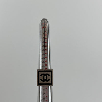 Chanel CC Logo Ring Square Silver Vintage — view 9