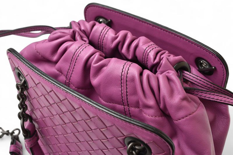 Bottega Veneta Handbag Shoulder Bag 2way Bottega Veneta Bag Drawstring Purple