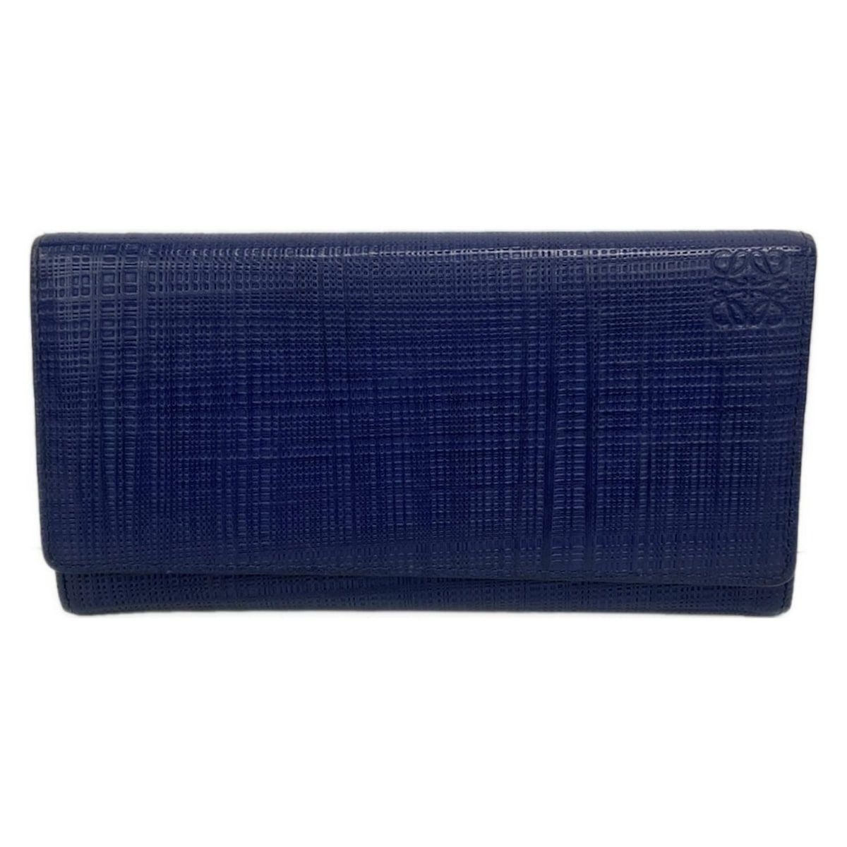 Loewe Wallet Linen Continental Navy Leather