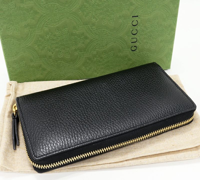 Gucci Round Zipper Long Wallet With Coin Purse GG Marmont Double G Zip Around