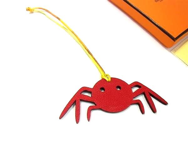 Hermes Petite Ash Vaux Epson And Togo Spider Key Holder Charm Red Db0402