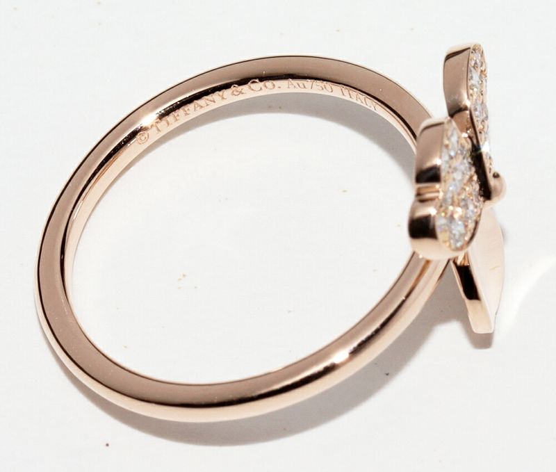 Tiffany & Co Ring 18K Pink Gold Diamond 19P Paper Flower Ring