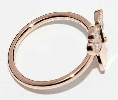 Tiffany & Co Ring 18K Pink Gold Diamond 19P Paper Flower Ring