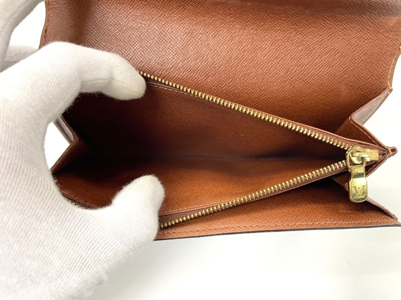 Louis Vuitton Monogram Pochette Porte Monet Cles Di Long Wallet M61725 Brown