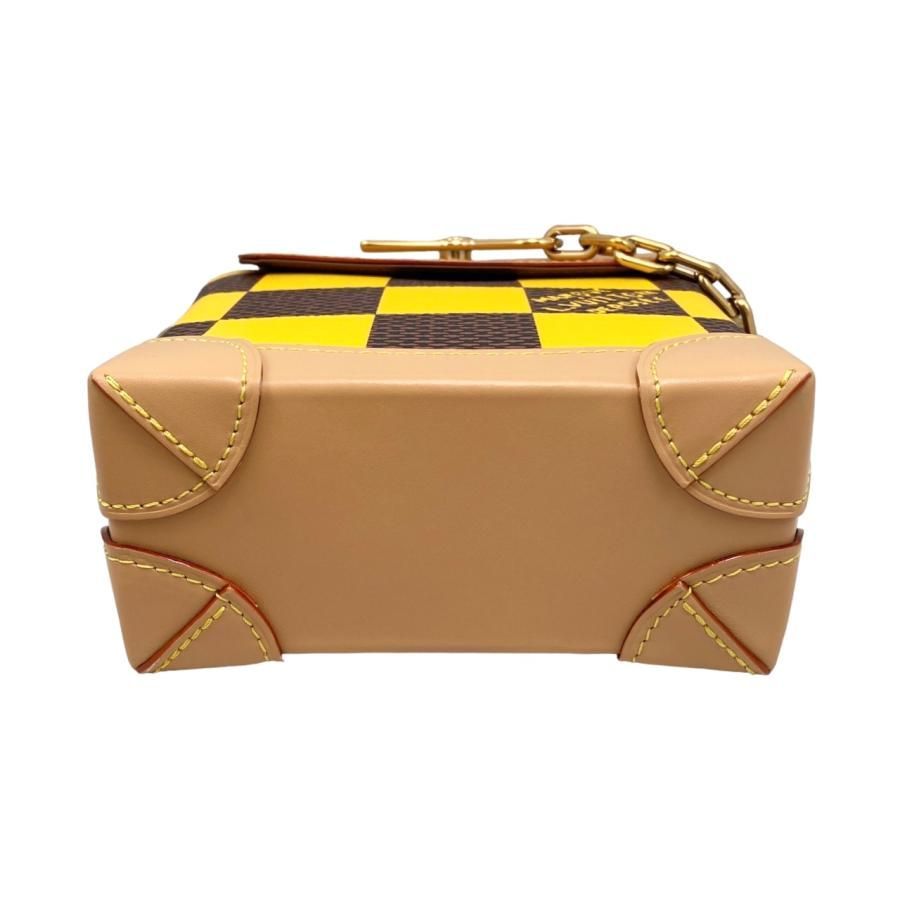 Louis Vuitton Shoulder Bag Nano Steamer N40536 Damier Pop Canvas Yellow Brown