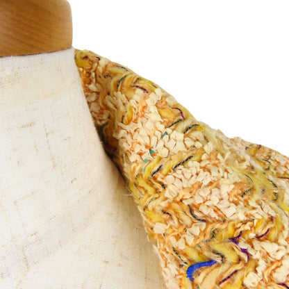 Chanel Tailored Jacket 38 Wool Nylon Acrylic Orange Multicolor Tweed Apparel