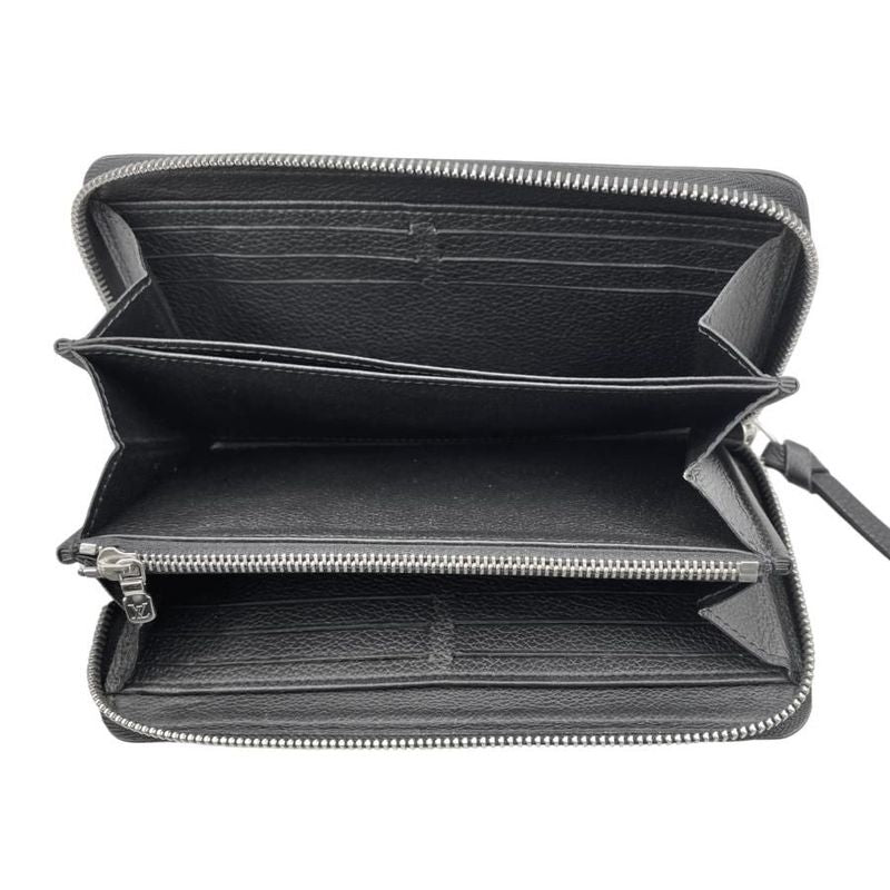 Louis Vuitton M62622 Zippy Lock Me Black Round Zipper Long Wallet Silver