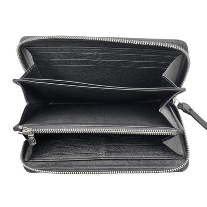 Louis Vuitton M62622 Zippy Lock Me Black Round Zipper Long Wallet Silver